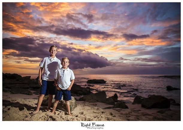Oahu family portrait on beach