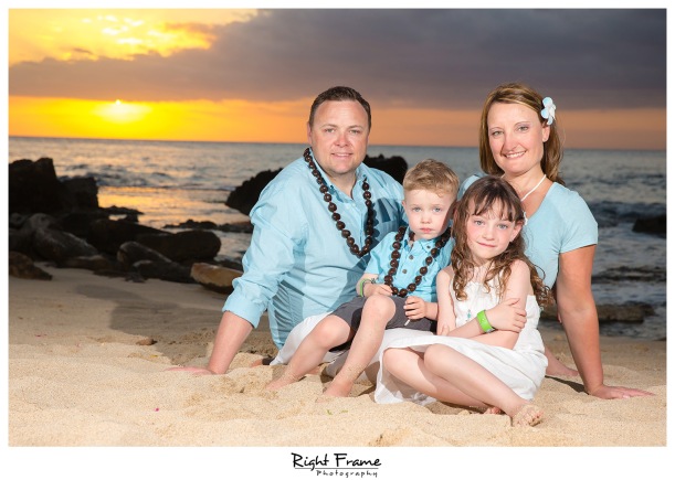 Sunset Family Beach Pictures at Ko Olina Oahu Hawaii