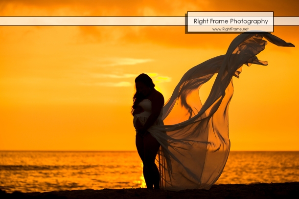 Sunset Maternity Photo Session in Hawaii Oahu