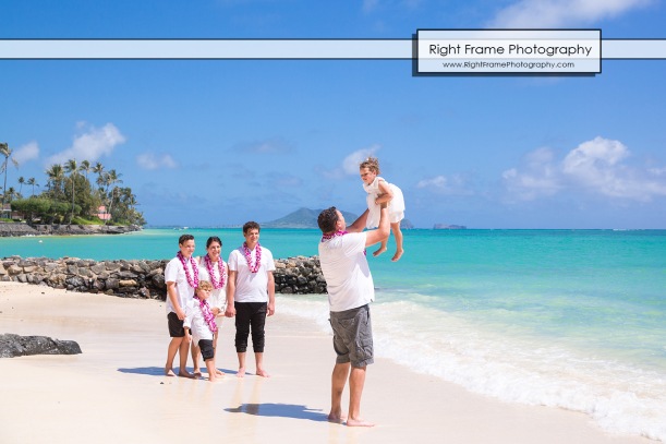 Family Pictures at Lanikai Beach Oahu Hawaii