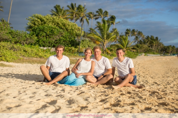 Sunrise lanikai beach family portrait